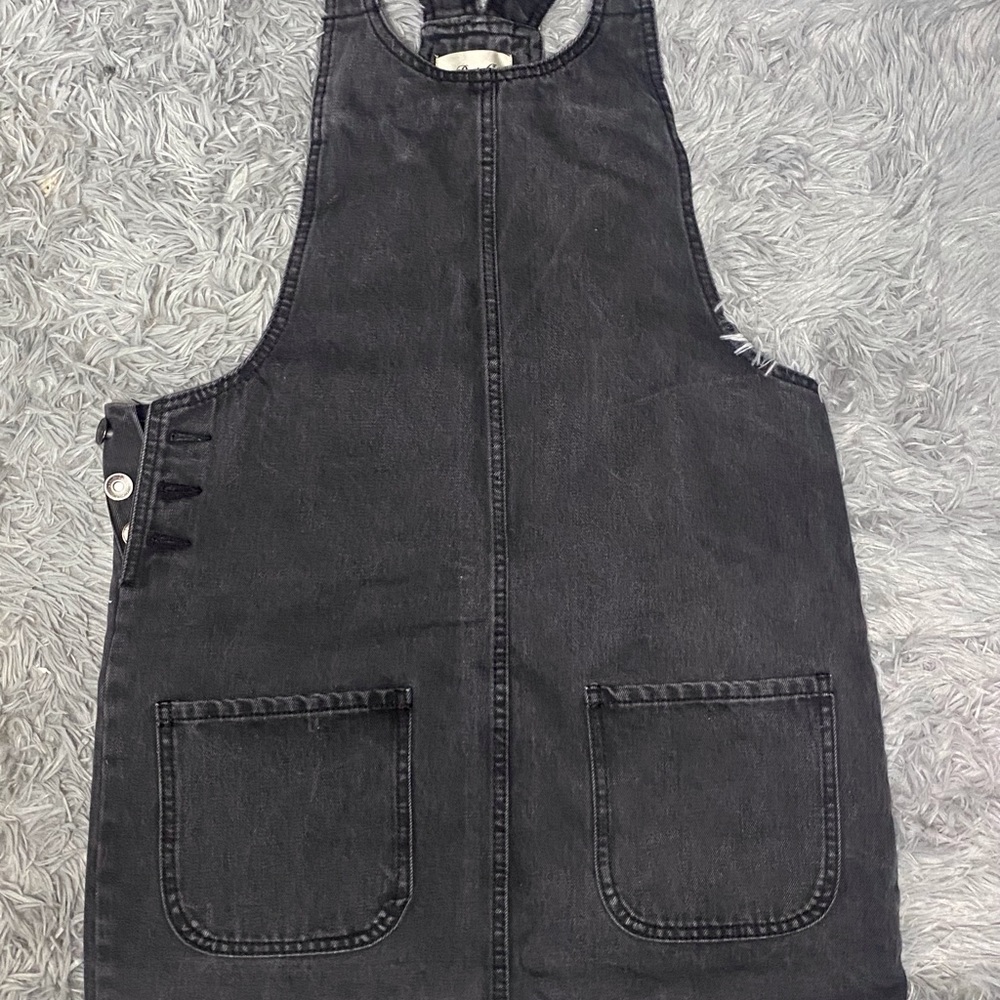 Black Jean Overall Dress